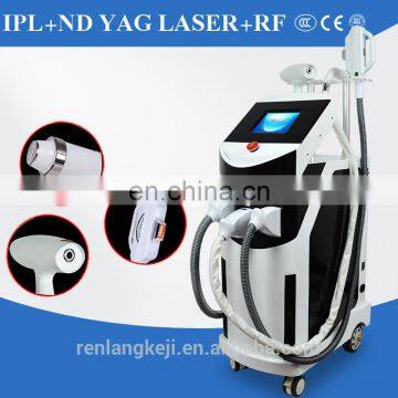 stationary multifunction face lift tattoo hair removal machine e-light opt shr rf nd yag laser ipl