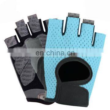 Hampool Anti Slip Ventilated Customized Women Fingerless Gym Hand Gloves photo-2