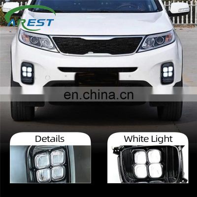 Carest 2PCS Car DRL Daytime Running Light LED Daylight Waterproof  fog lamp Cover car Styling lights For KIA Sorento 2013 2014