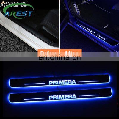 Carest Moving LED Car Door Sill Scuff Plate For Nissan Primera 1996 -2019 2020 Car Exterior Atmosphere light Sticker Accessoriy