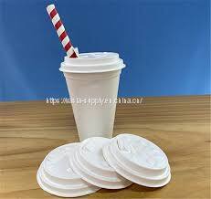 Biodegradable coffee cup lids biodegradable white paper cup pla lids disposable coffee hot cups