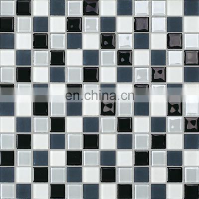 black  white mixed glass mosaic crystal mosaic pattern