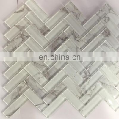 Variety shape glass 3D inkjet mosaic carrara graphic design 3D model design