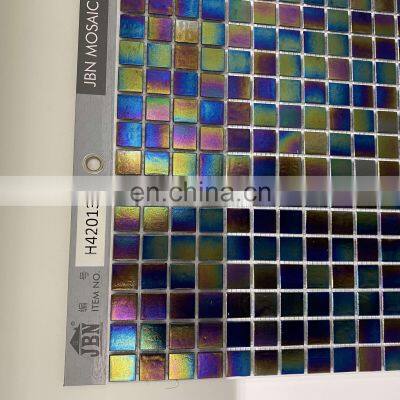 Irridiscent Color Bathroom Mosaic Tiles and Swimming Pool Tile Mosaic Splash Back Hot Melting Glass Mosaics Tiles photo-4