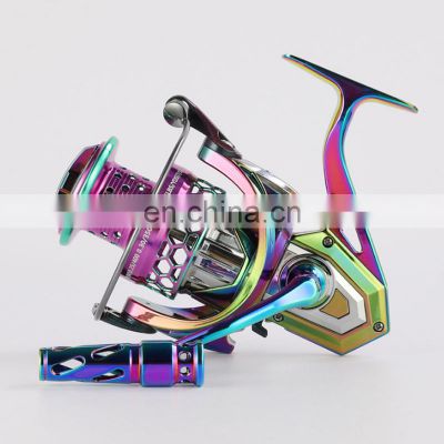 Amazon 2000-12000 New Design 5+1 Stainless Steel Ball Bearing Rainbow Color Saltwater Metal FISHING SPINNING REEL