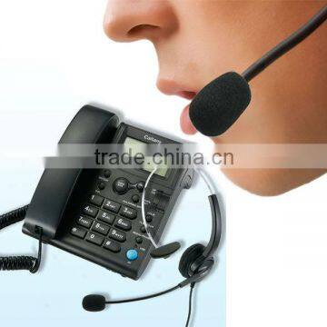 corded business call center headset telephone with caller id display