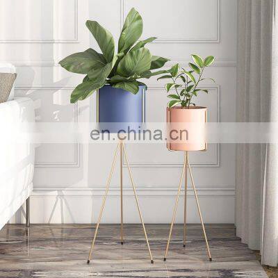 Flower Pots Gold Luxury Cheap Indoor Decor Modern Big Large Metal Wholesale Stand Garden Plant Planters & Flower Pots For Plant