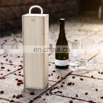 Wooden Wine Box 2 Pack Storage Gift Box With Rope Handle photo-5
