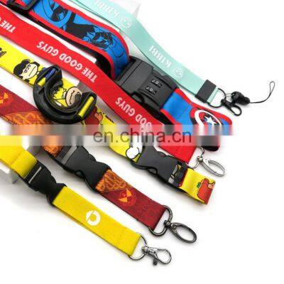 Custom fashion nylon keychain cartoons style Lanyard with lobster clasp