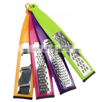 High Quality 4 Color Plastic Cheese Hand Grater, Different Pattern Soft Grip Handle Grater