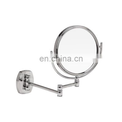 wall mounted extended folding double sided makeup mirror for bathroom