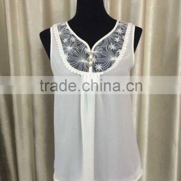 2016 fashion star lace elegance chiffon blouse for lady