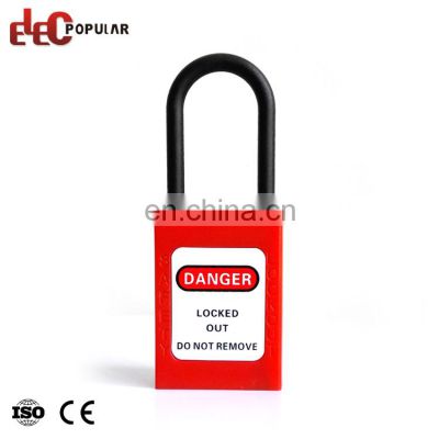 Best Quality Slim Insulation Shackle Plastic Nylon Safety Padlock