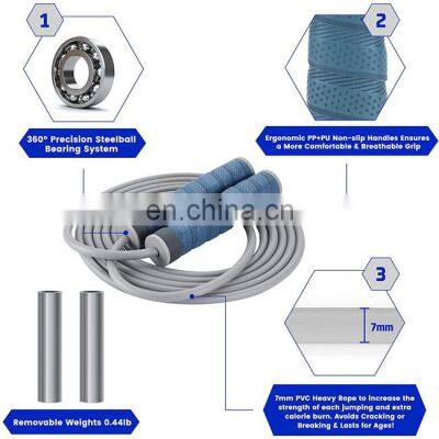 1LB Heavy Weighted 3mJump Ropes With Comfort Grip Weight Skipping Rope photo-3
