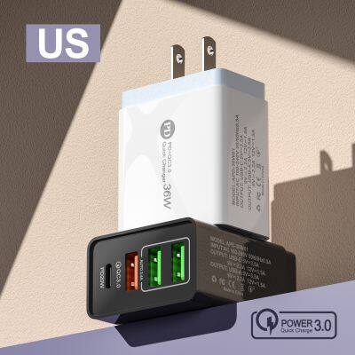 5v2 4A Wall Charging Hot Selling US EU Charging Plug 4USB Port Suitable for Different Mobile Phones