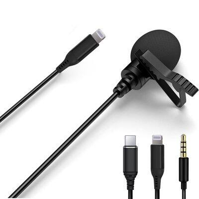 Omnidirectional Mic with Easy Clip On System Perfect for iPhone Recording Youtube,Interview,Video Conference,Podcast,ASMR