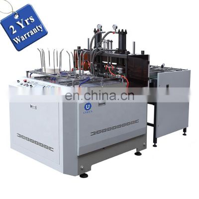 PP600H Automatic Eco-friendly Hydraulic rectangular squared shaped Paper Plate Tray Making Machine with Stacker