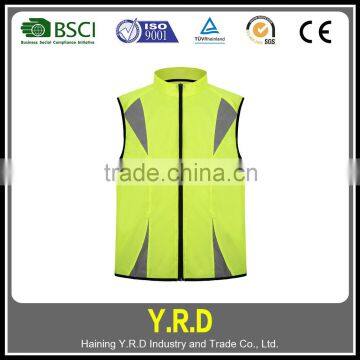 Wholesale fluorescent Yellow breathable mesh reflective safety vest