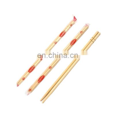 Natural Disposable Bamboo Round Chopstick with Knots Packed in PE Plastic Wrapper