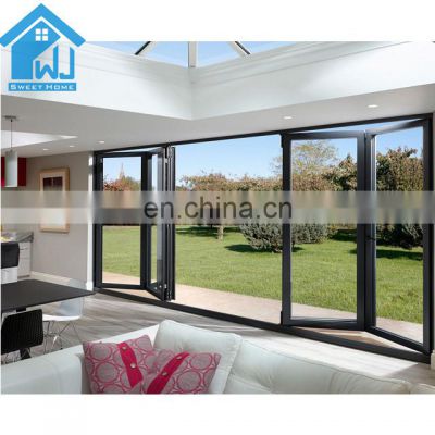 commercial accordion floding doors Aluminum frame  Bifold  Door for residential,commercial,modular house