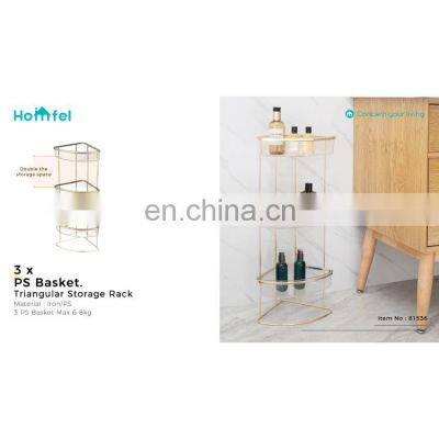 PS Corner Shower Caddy Wall Mounted Bathroom Basket Shelf Adhesive No Drilling Corner Shelf Rack photo-5