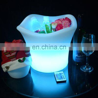 Oval Shape Boat Led Flashing Beverage Wine Bucket Drinks Beer Bucket Modern Home LED Glowing Led Rechargeable Cooler