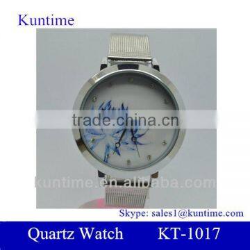 wholesale classical crystal quartz watch stainless steel back watches