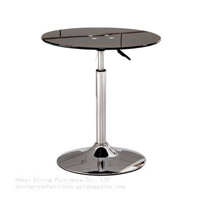 Round Table Base in Chrome Steel and Tempered Glass Top DT-G17