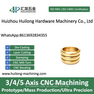 Brass Gold Color CNC Milling Metal Parts , Bead Blasted 3D Printer Spare Parts