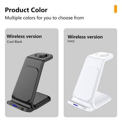 3 in 1 Wireless Charger Desktop Phone Magnetic Holder Black Cell Phone Wireless Charging Station for IPhone 12-15 Pro Max