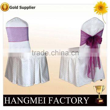Foshan manufacturer polyester chair cover with sash for sale