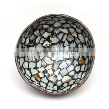 High quality best selling eco friendly lacquer mother of pearl inlay coconut bowl