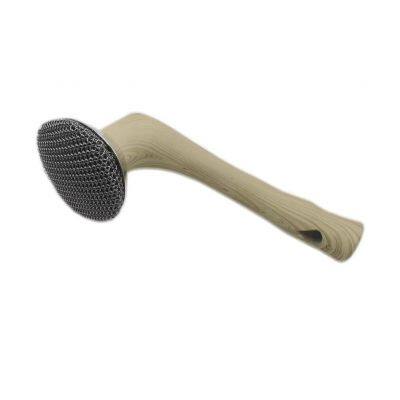 316L Chainmail Scrubber Stainless Steel Cast Iron Round Kitchen Scrubber With Handle