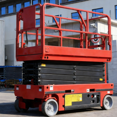 Гидравлический электрический самодвижущийся кронштейн-люфт для работ по установке в высоких потолках