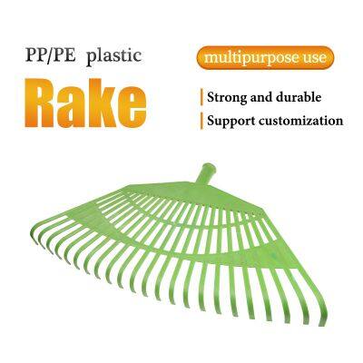 Garden Plastic Rake Lawn Rake Grass Rake Lightweight Wide Fan Head For Leaf Collection Lawn Garden Yard Cleaning Bulk Supply