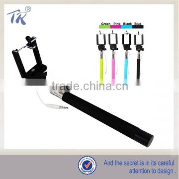 Extendable Cable Take Pole Selfie Handheld Stick Monopod with Shutter Remote Control