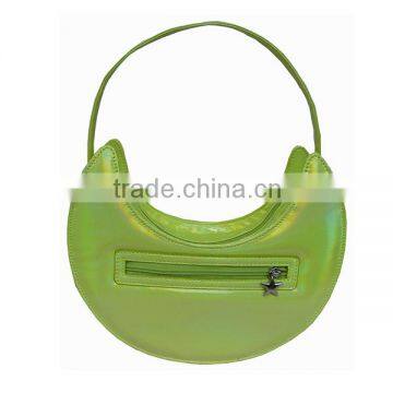 Cute Moon Shape Green Shiny PU Handbag for Teen photo-2