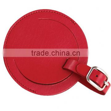 Round luggage tag leather as gift idea