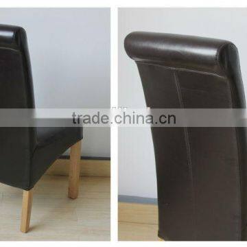 RCH-4065-4 Black High Back Roll Head PU Leather Dining Chair photo-4