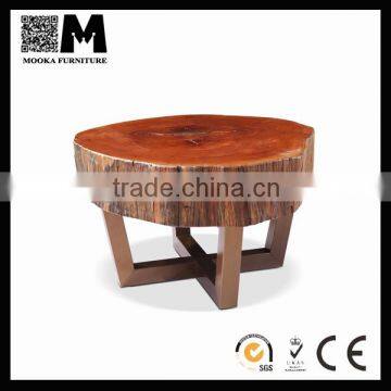 natural log wooden furniture wood round coffee table for sale