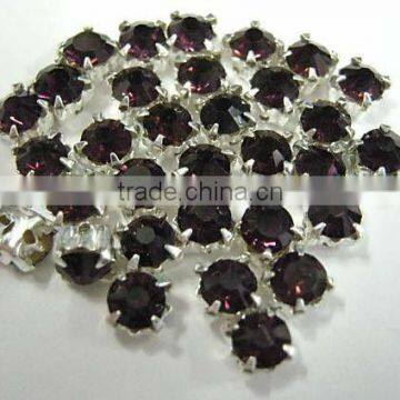 REAL RHINESTONES A STONE GRADE WITH PRESETTING APROX: 5MM AMETHYST COLOR