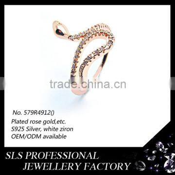 Silver fashion snake shape ring small jewelry knuckle rings for ladies fashion funky rings