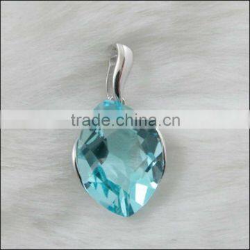 925 Sterling Silver Natural Blue Topaz Pendant
