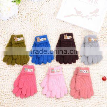 Children warm Cartoon knitted gloves, Full Finger lovely gloves