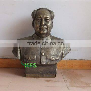 Brass Chairman Mao bust statue