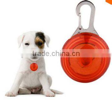 Led pet light Fashion New Safety Night Light Circular White LED Pendant Puppy Pet Dog Keychain Tags