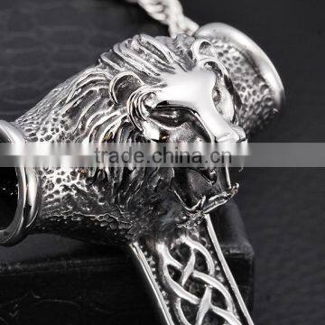 Best Selling Product Stainless Steel Lion Head Pendants Punk Animal Pendant Designs Supplier's Choice photo-2