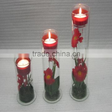 wholesale lighted flower arrangement with glass pot made in China