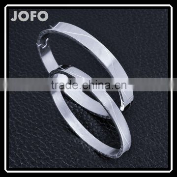 Korean Style Durable Bright Stainless Steel Wave Pattern Bangles SMJ0036