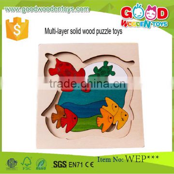 Safety Toddle Educational Activity Toys Cute Wooden 3 Layer Puzzle                        
                                                Quality Choice